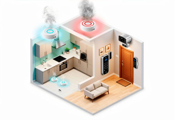 Датчики дыма и охраны